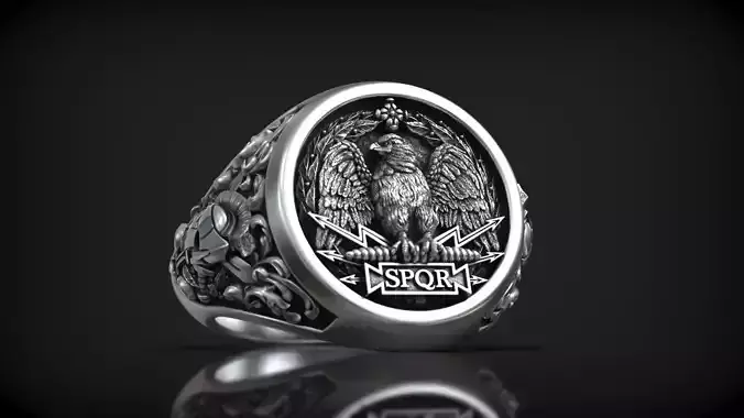 Roman Legion Eagle SPQR Senate Wreath Symbol Signet 3D print model