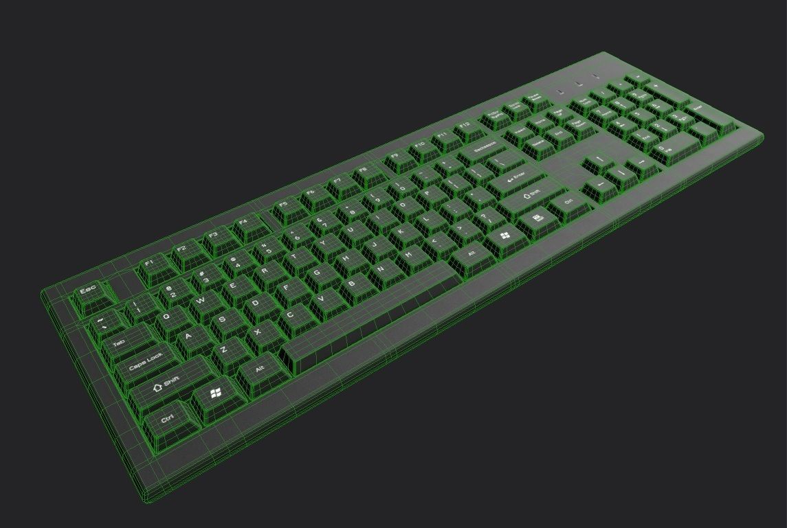 Pc Keyboard M01 Low-poly 3D model_7