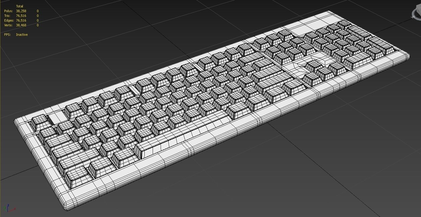 Pc Keyboard M01 Low-poly 3D model_8