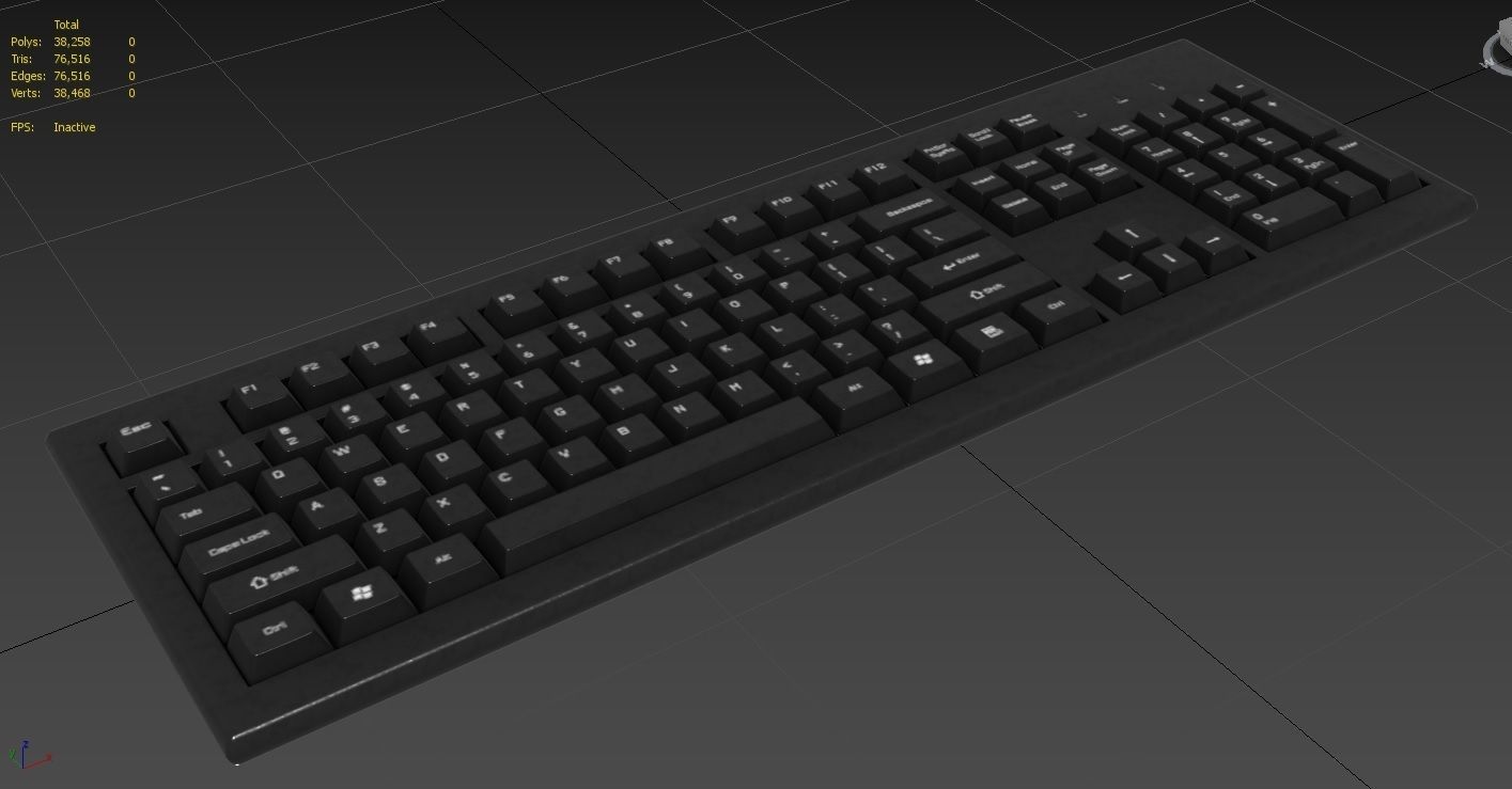 Pc Keyboard M01 Low-poly 3D model_2