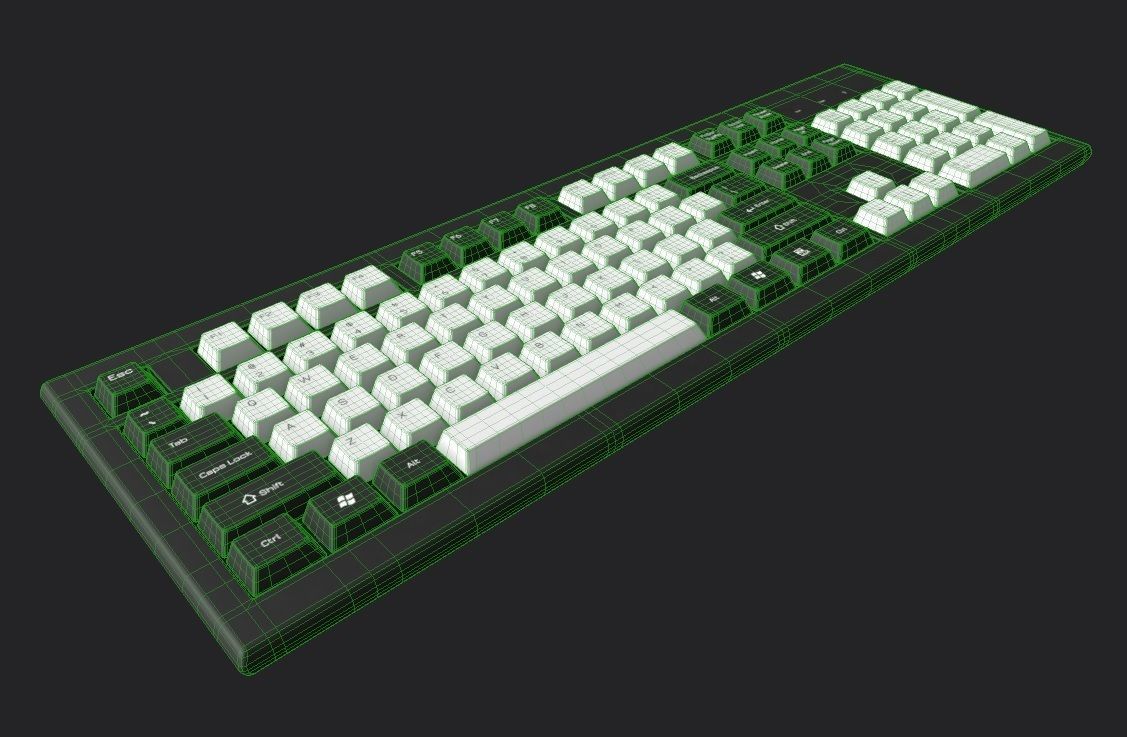 Pc Keyboard M01B Low-poly 3D model_6