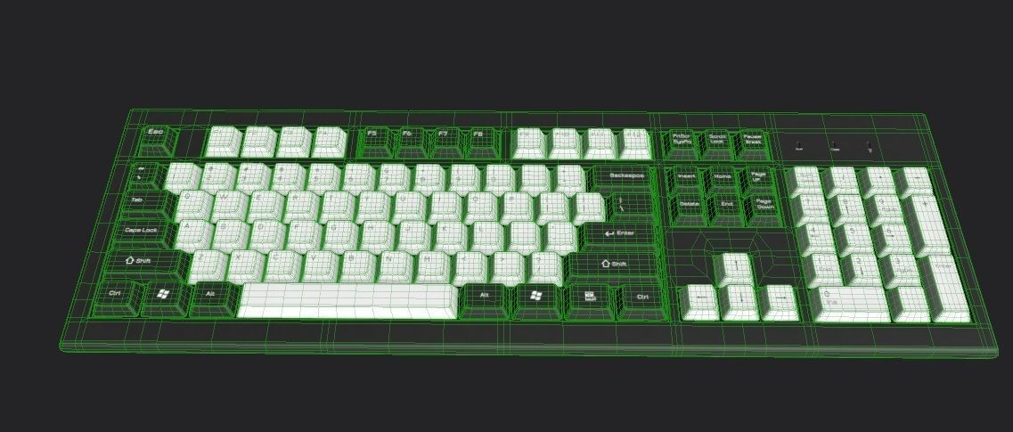 Pc Keyboard M01B Low-poly 3D model_1