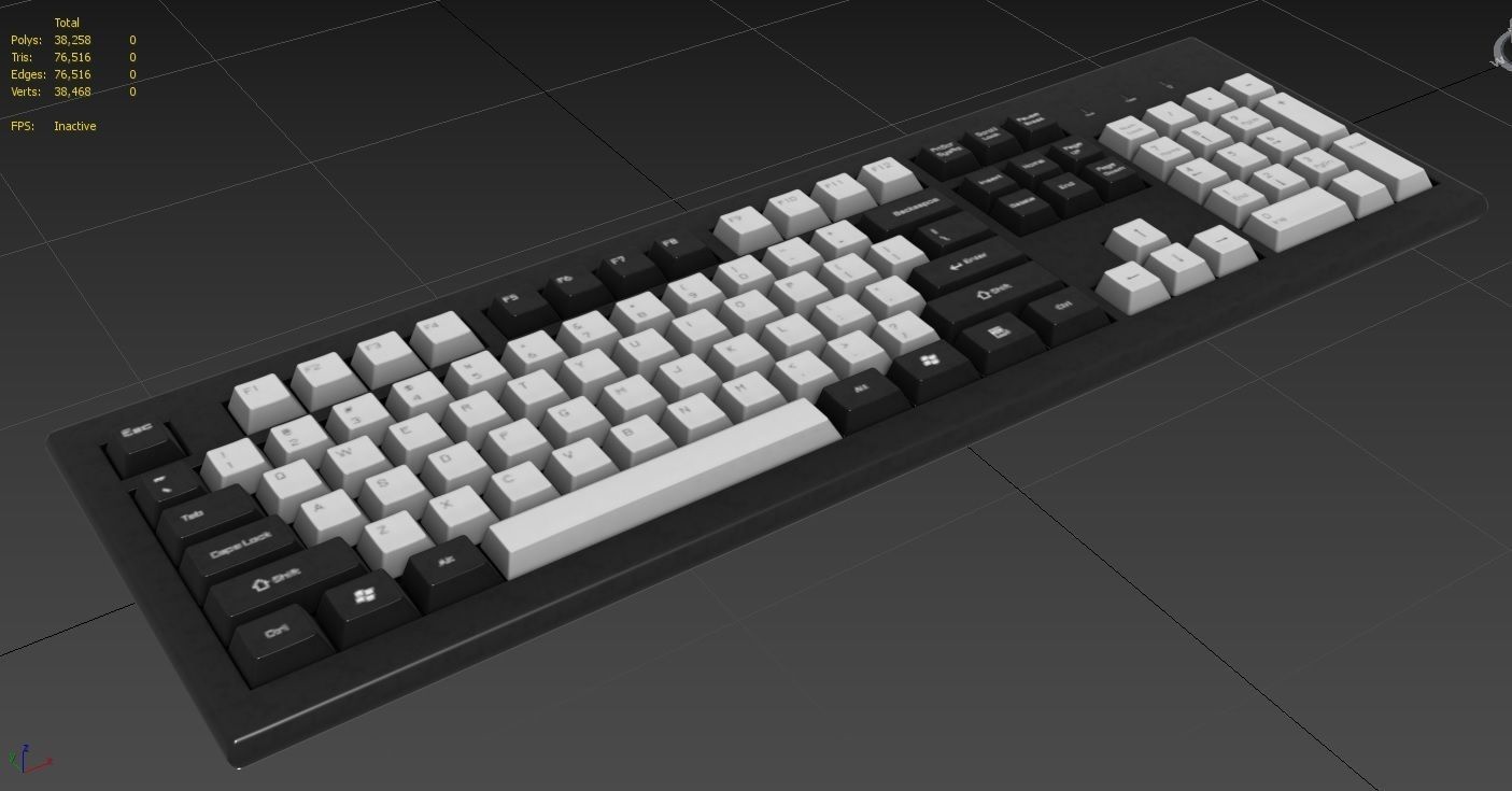 Pc Keyboard M01B Low-poly 3D model_2