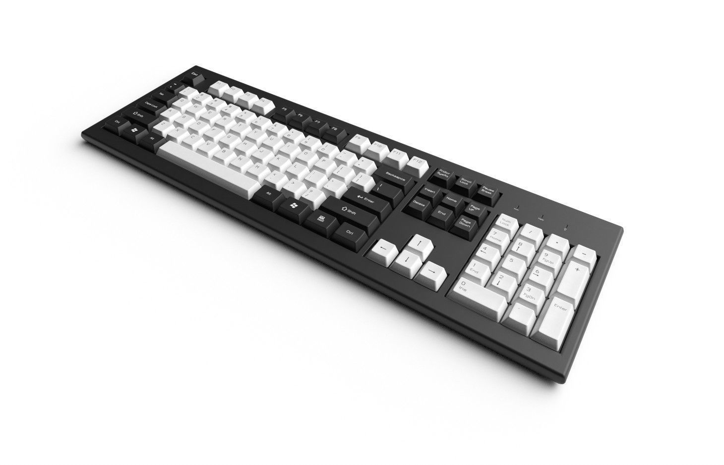 Pc Keyboard M01B Low-poly 3D model_3
