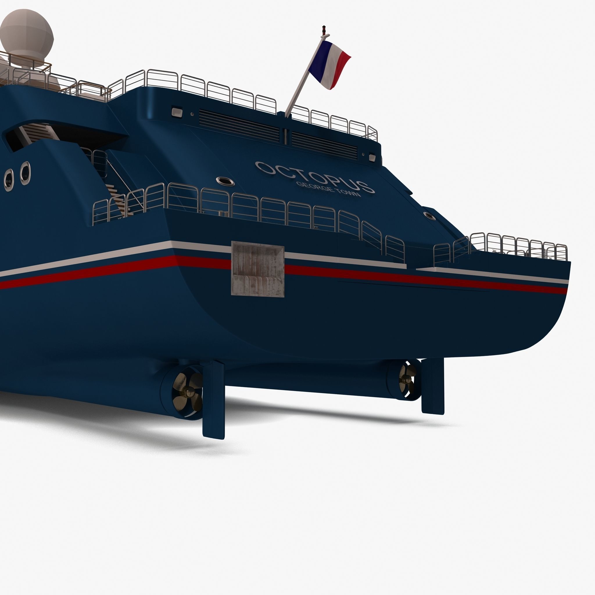 Octopus Yacht Low-poly 3D model_45