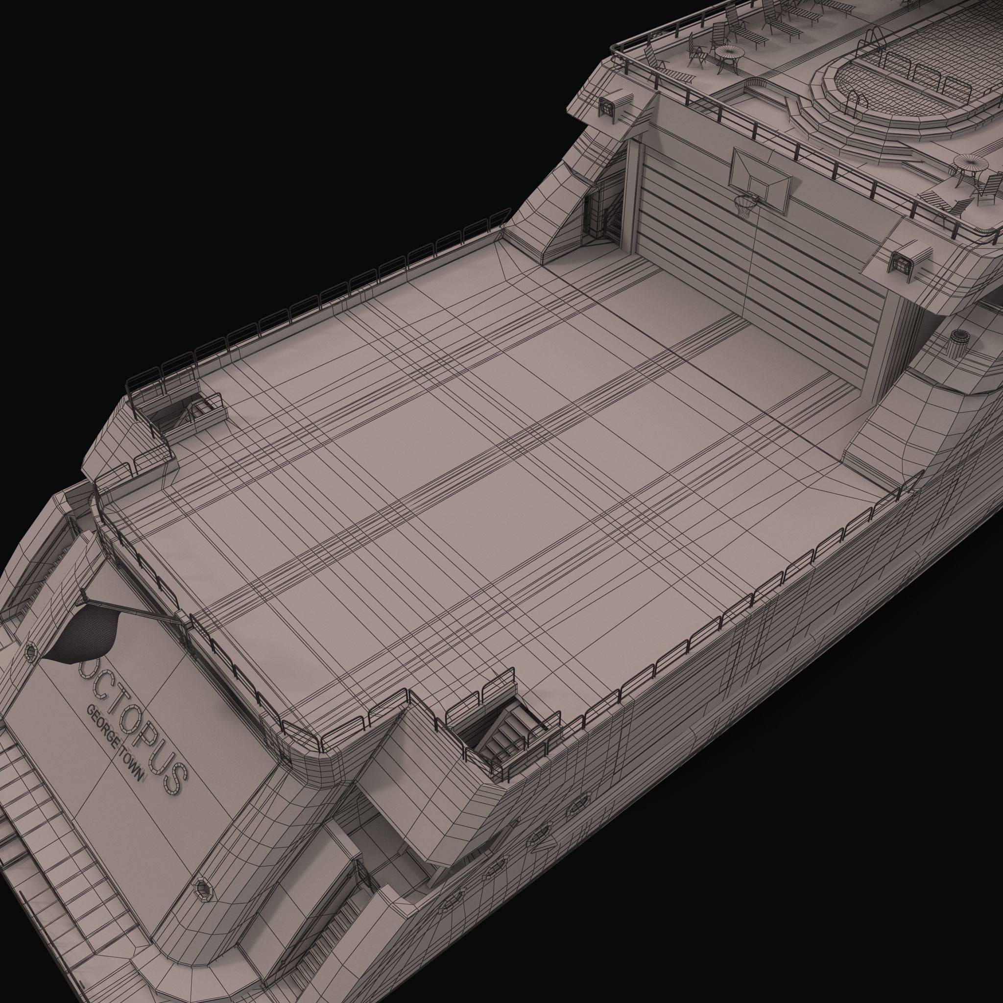 Octopus Yacht Low-poly 3D model_78