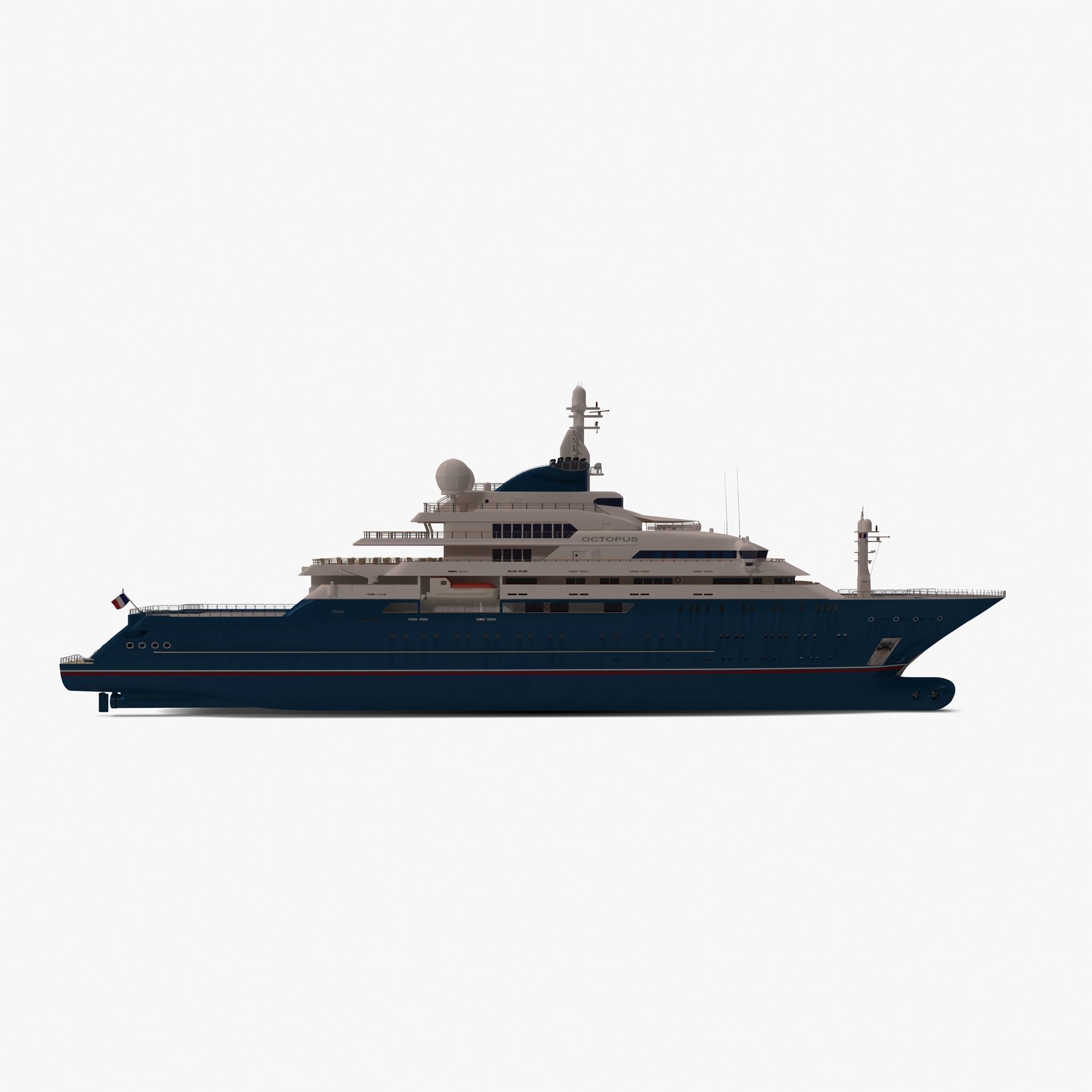 Octopus Yacht Low-poly 3D model_9
