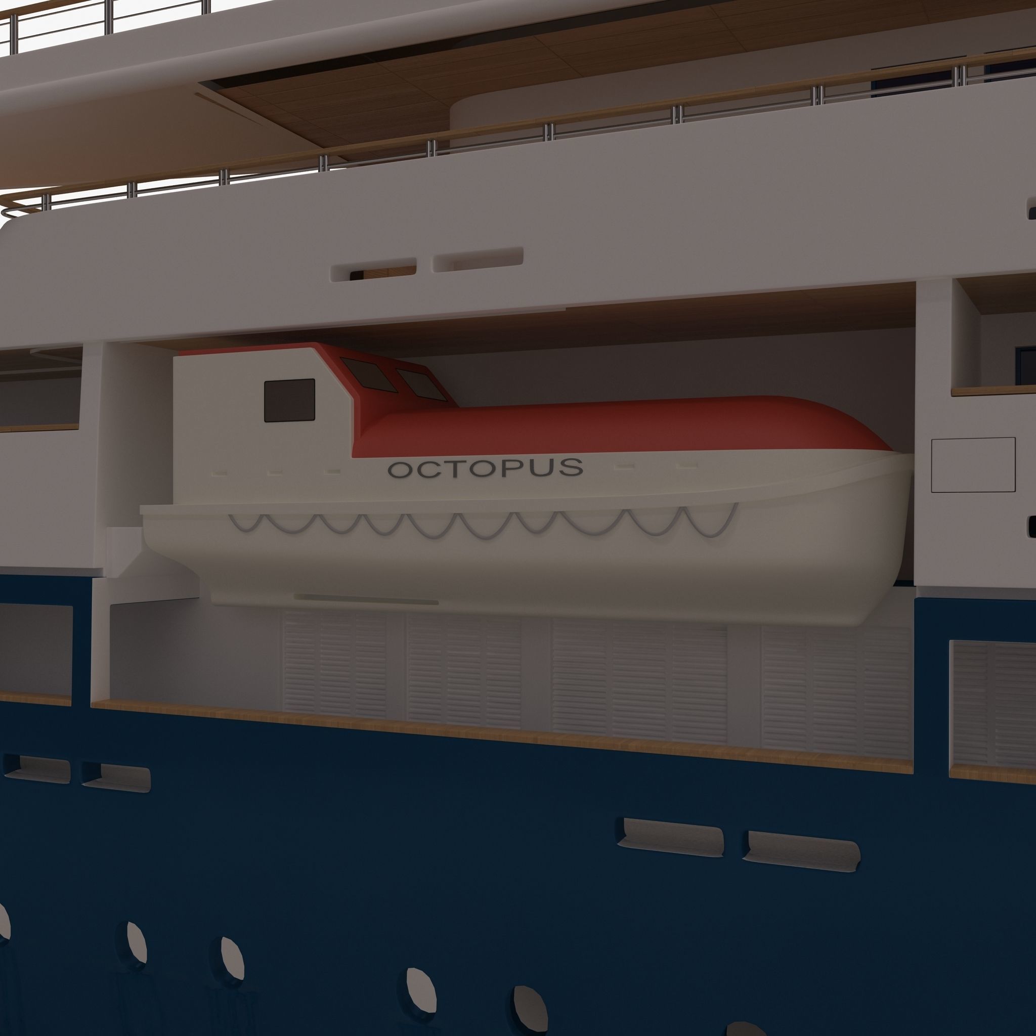 Octopus Yacht Low-poly 3D model_39