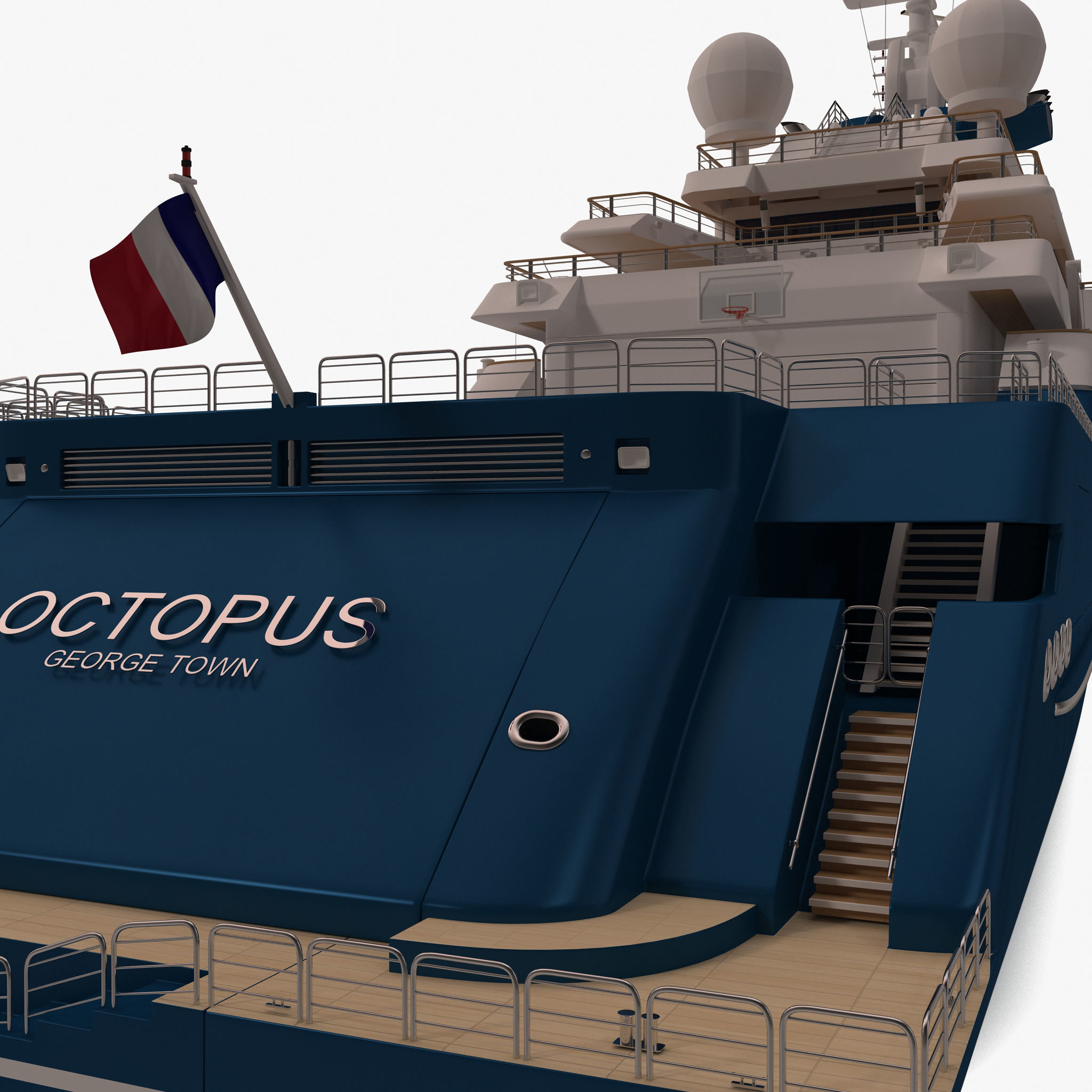 Octopus Yacht Low-poly 3D model_42
