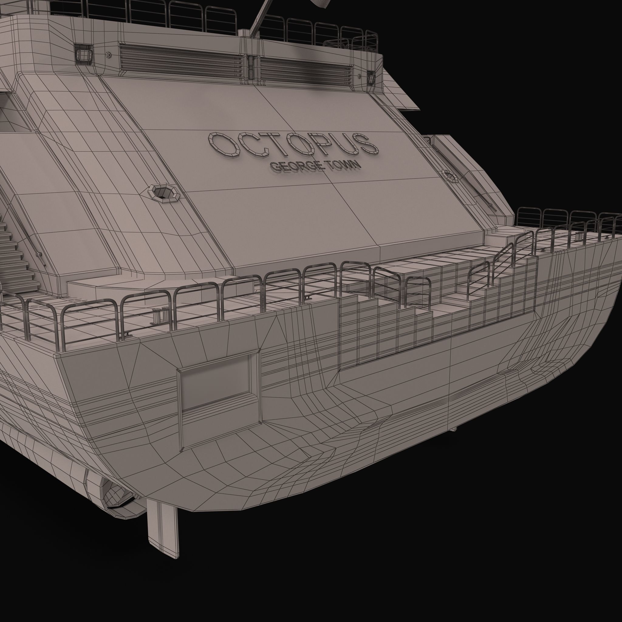 Octopus Yacht Low-poly 3D model_58