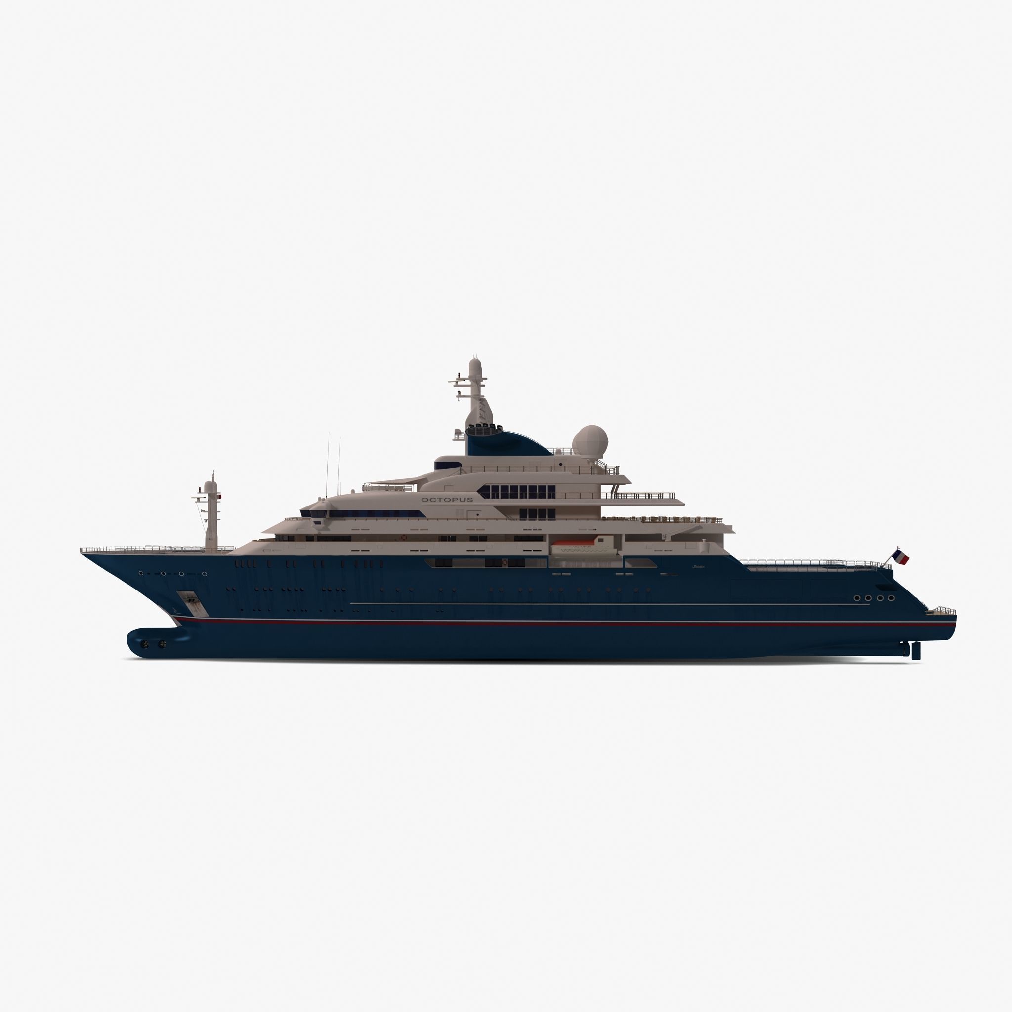 Octopus Yacht Low-poly 3D model_13