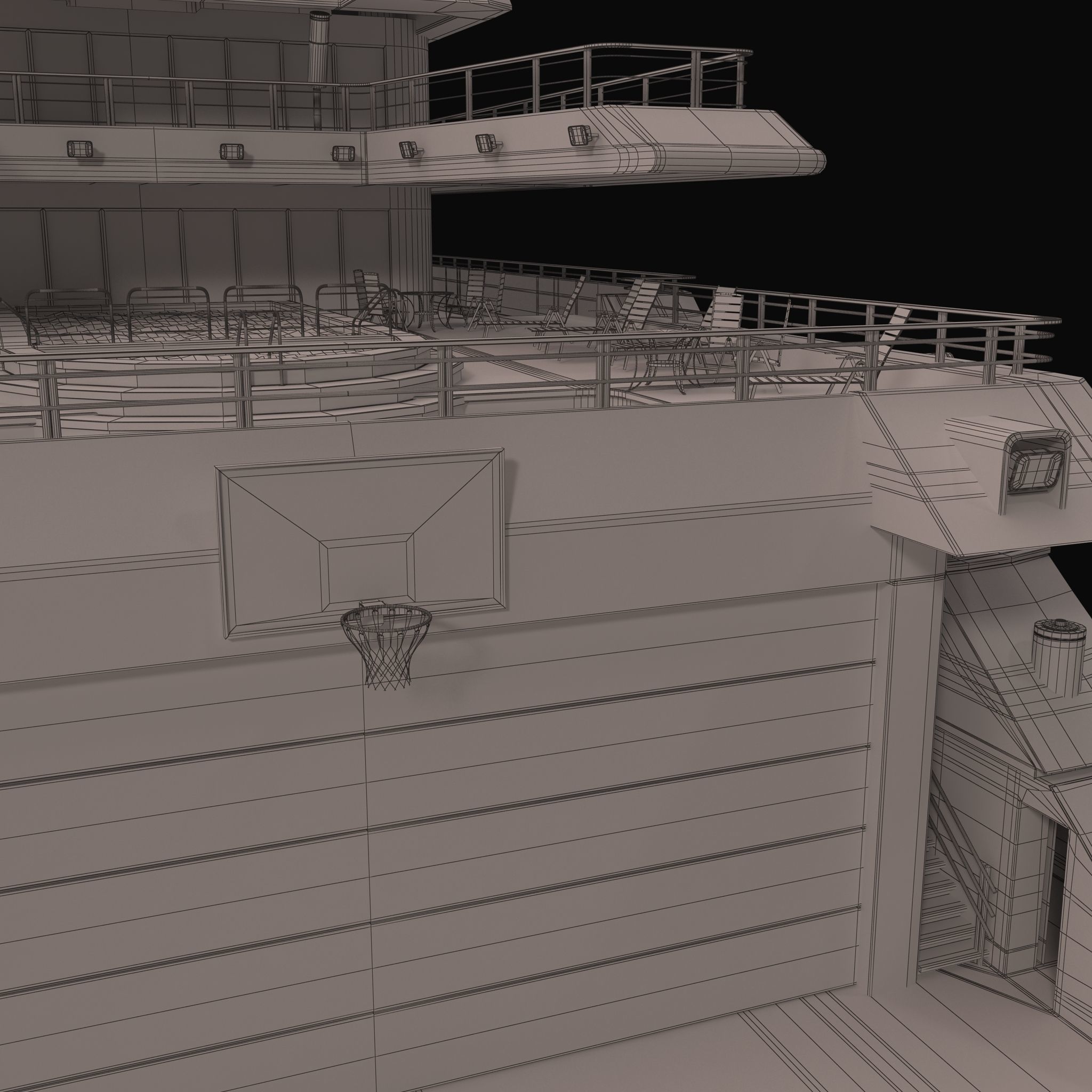 Octopus Yacht Low-poly 3D model_76