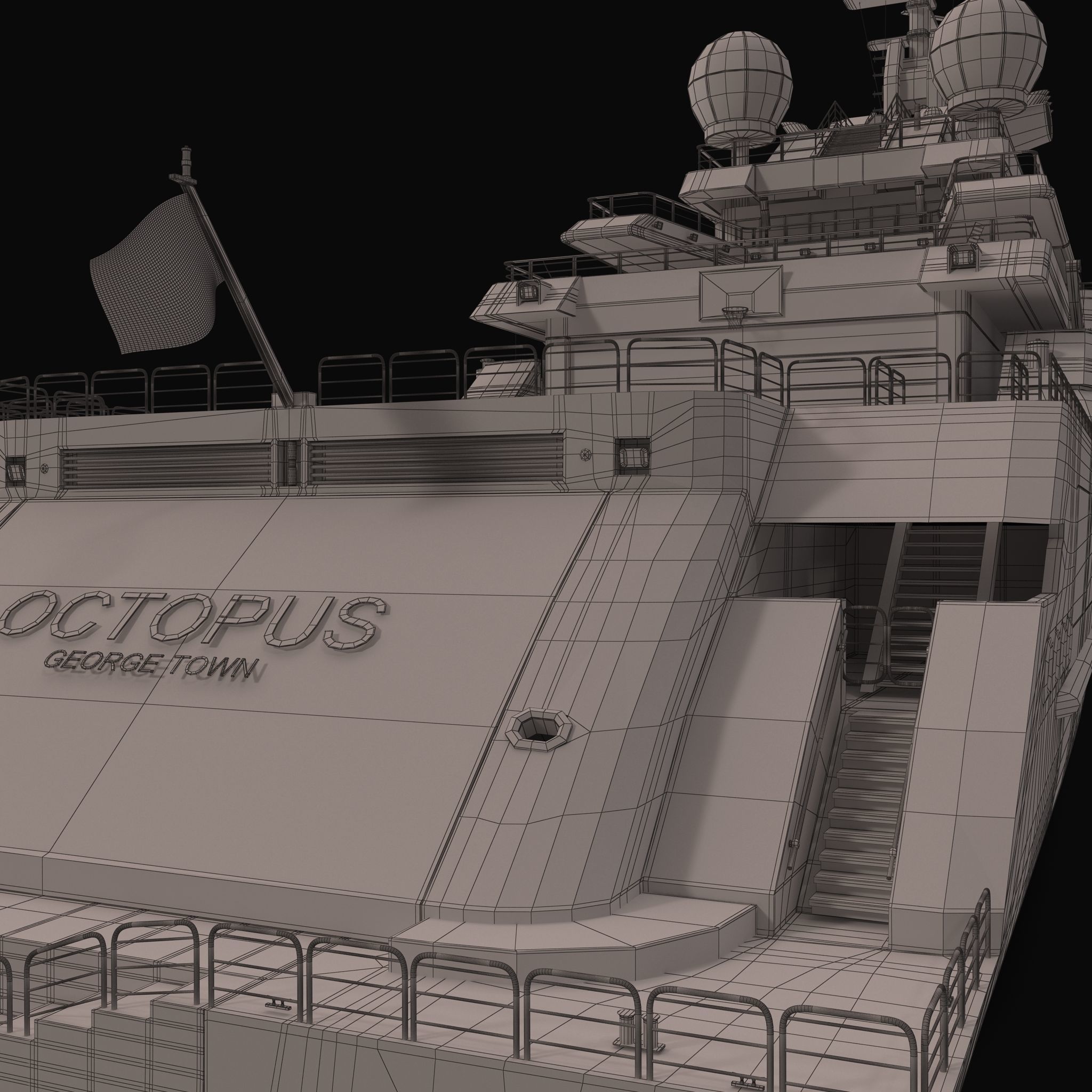 Octopus Yacht Low-poly 3D model_73