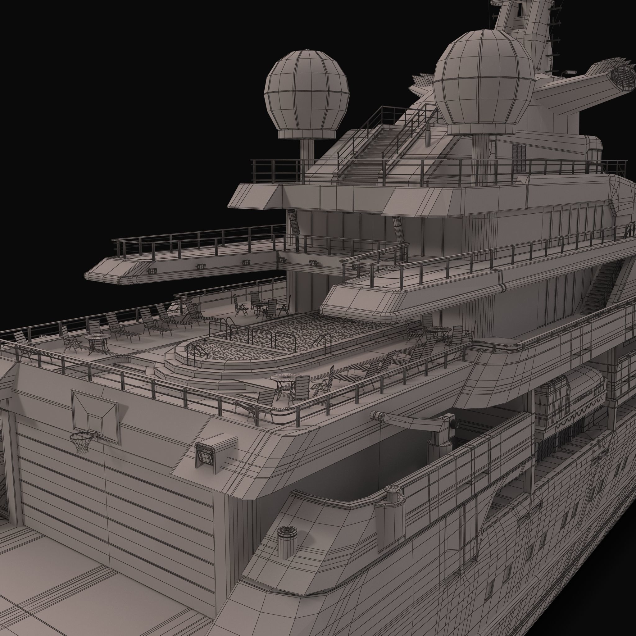 Octopus Yacht Low-poly 3D model_79