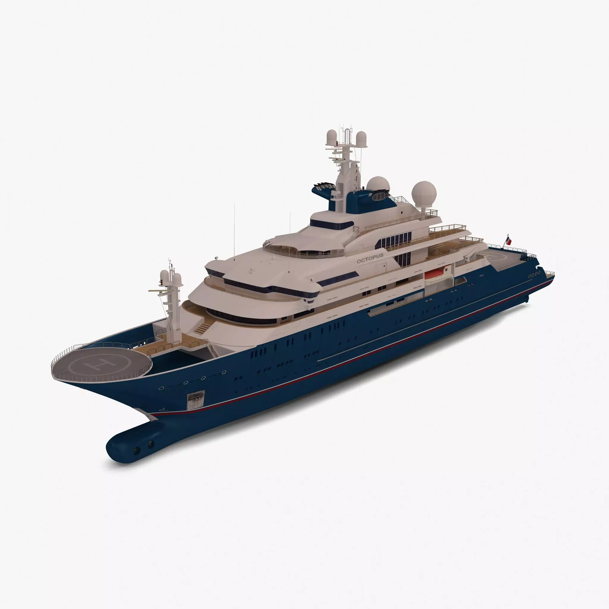 Octopus Yacht Low-poly 3D model_0