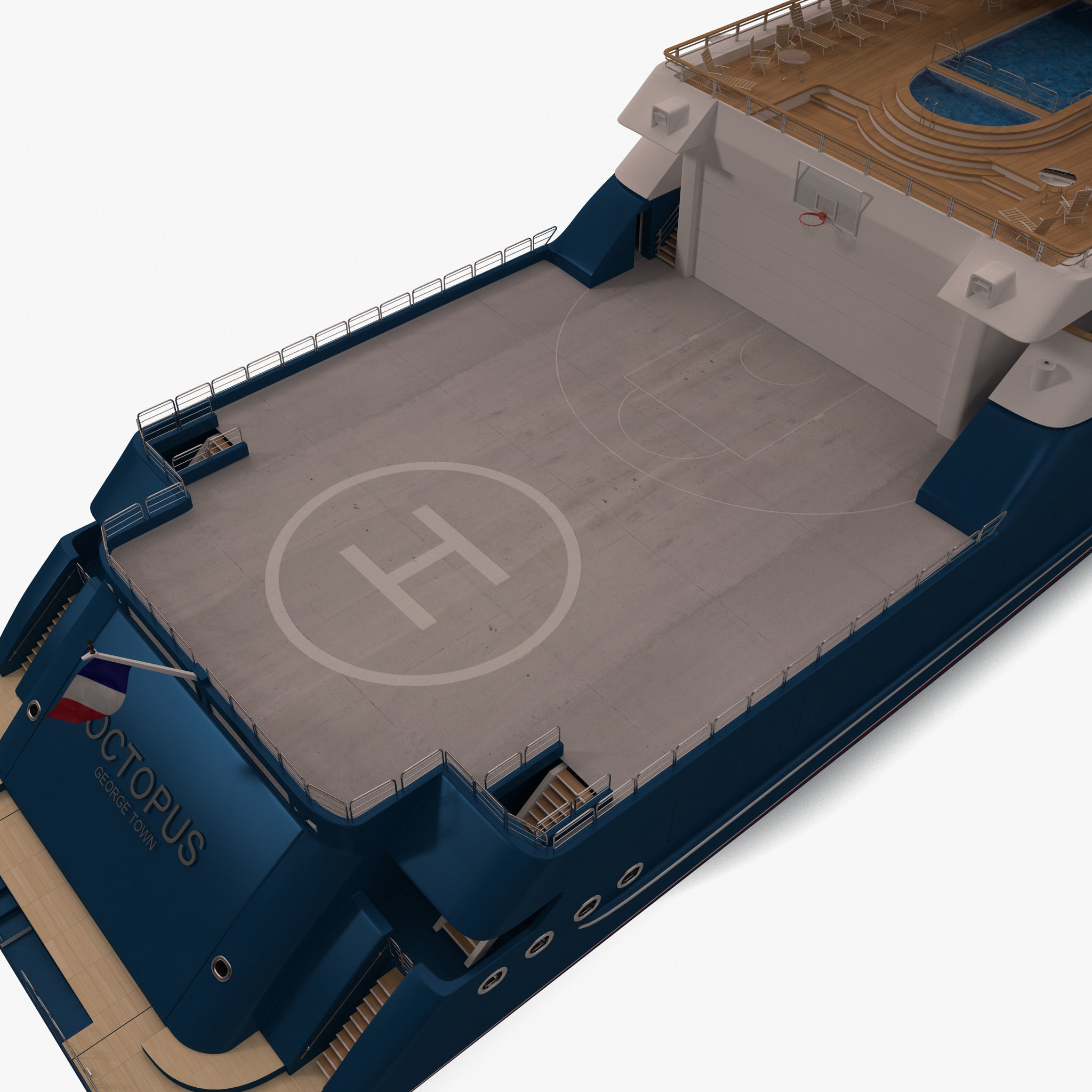 Octopus Yacht Low-poly 3D model_43