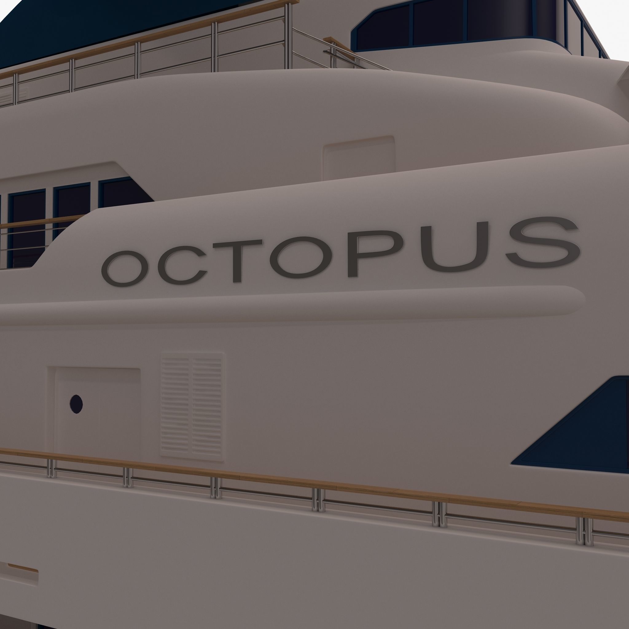Octopus Yacht Low-poly 3D model_29