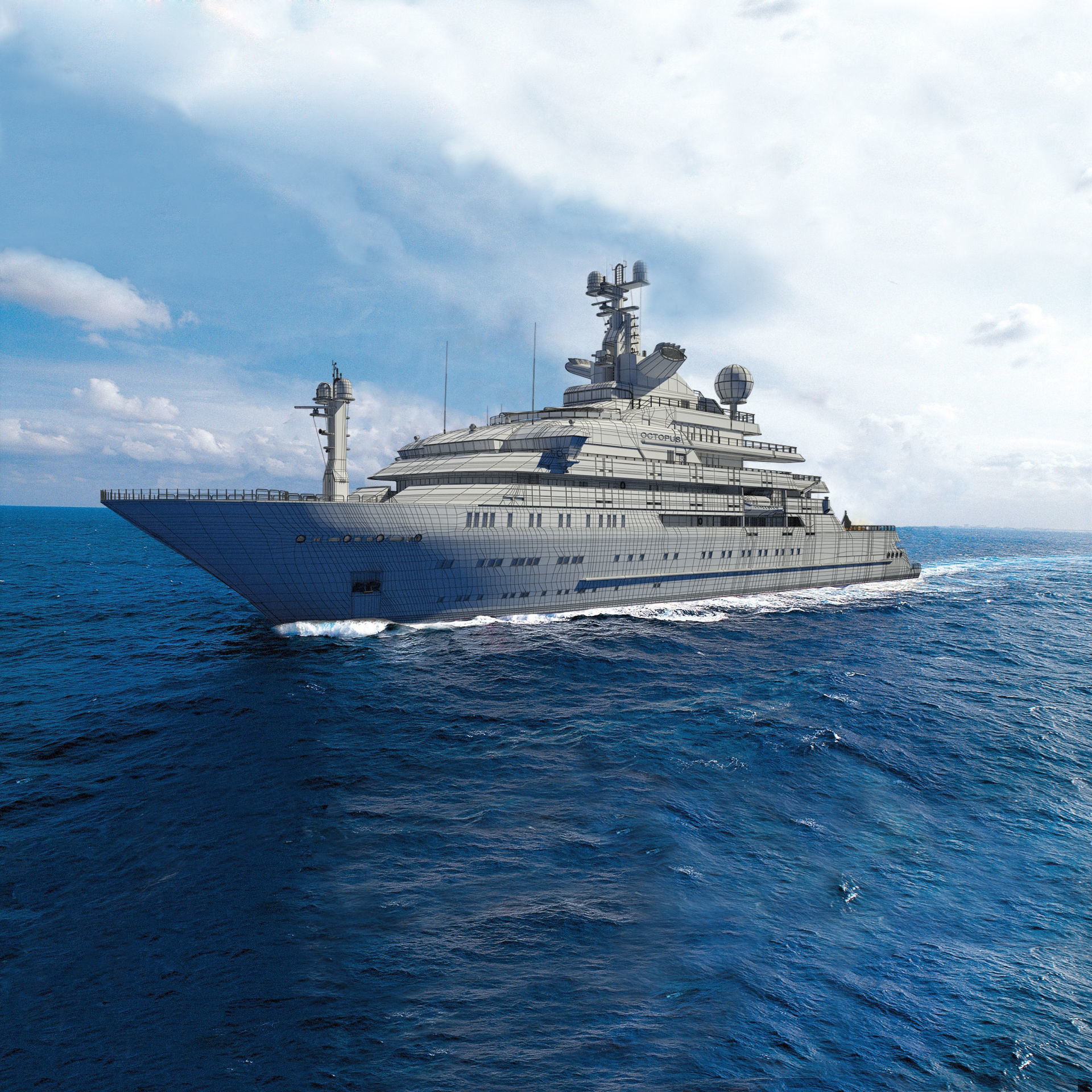 Octopus Yacht Low-poly 3D model_19