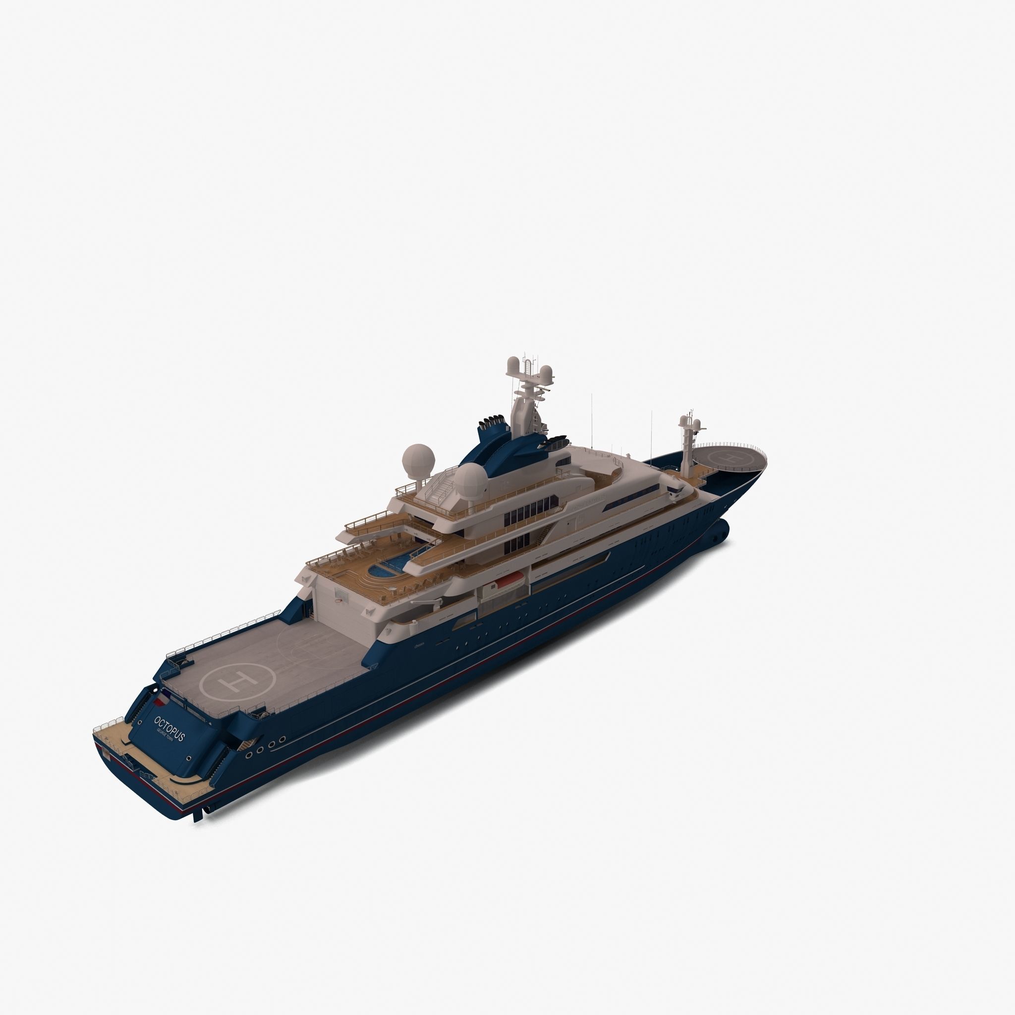 Octopus Yacht Low-poly 3D model_5
