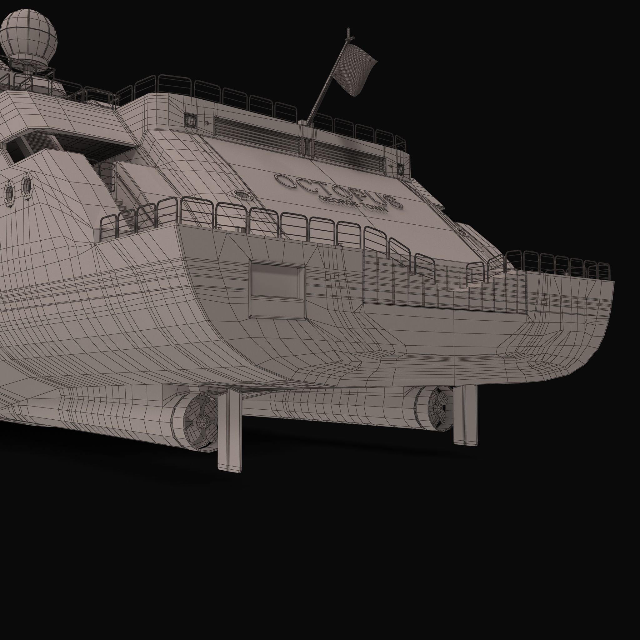 Octopus Yacht Low-poly 3D model_65