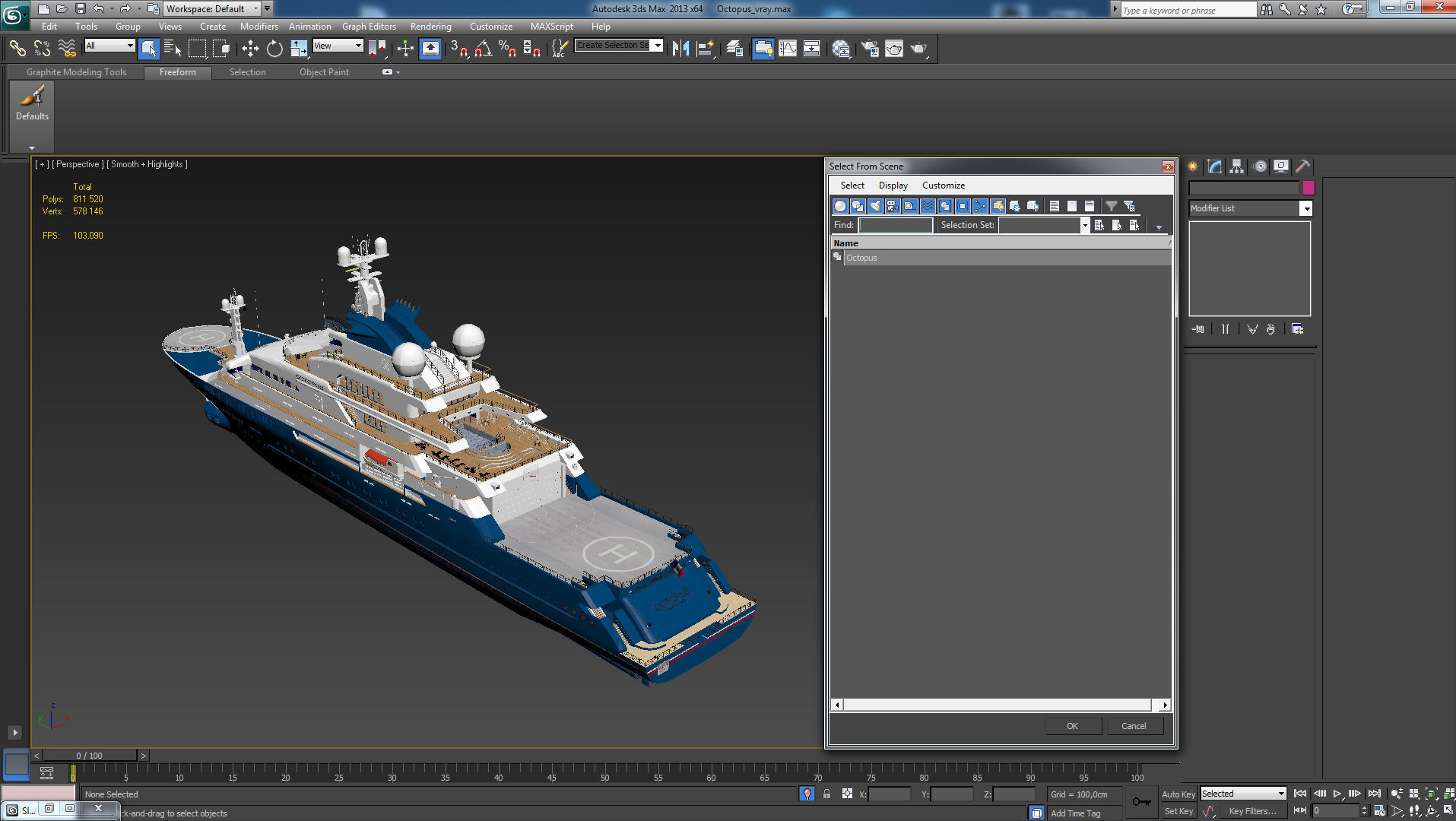 Octopus Yacht Low-poly 3D model_52