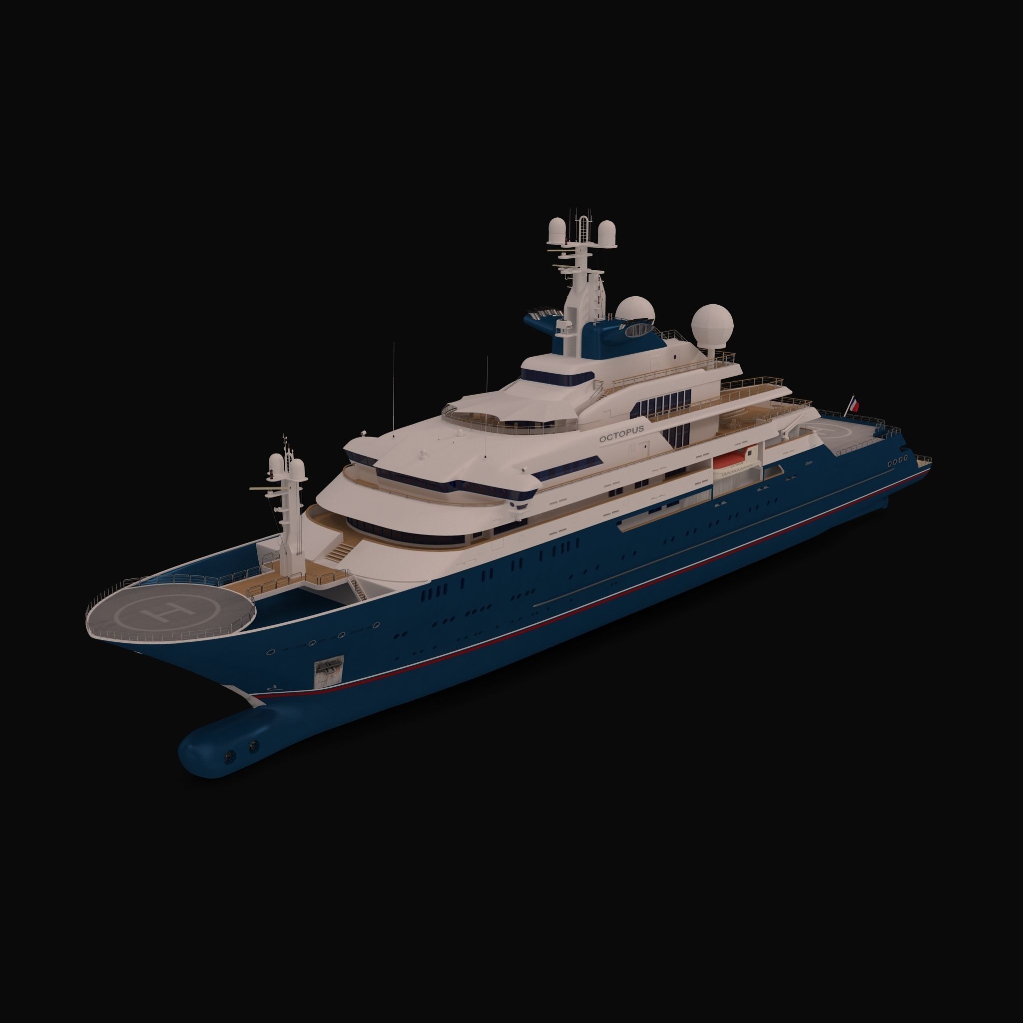 Octopus Yacht Low-poly 3D model_51