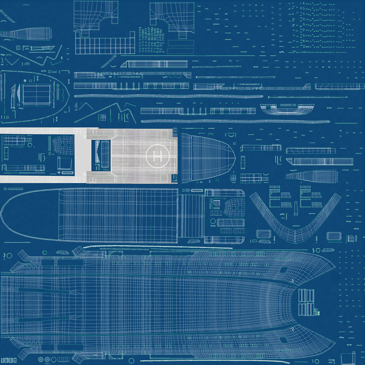 Octopus Yacht Low-poly 3D model_55