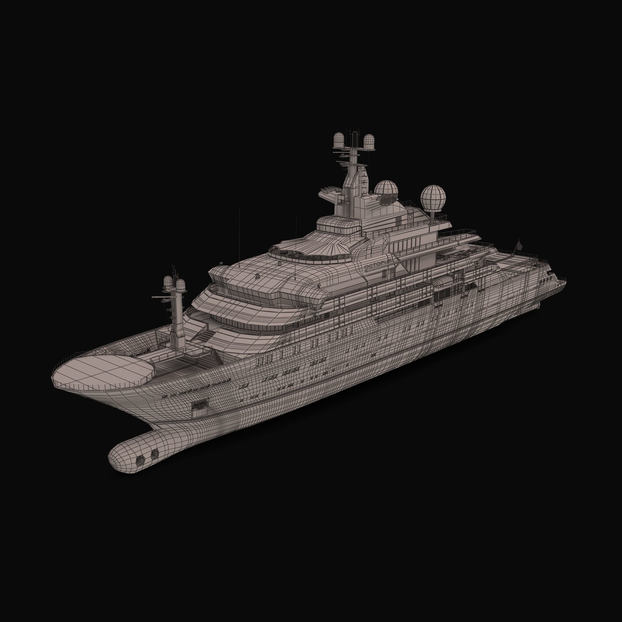 Octopus Yacht Low-poly 3D model_67