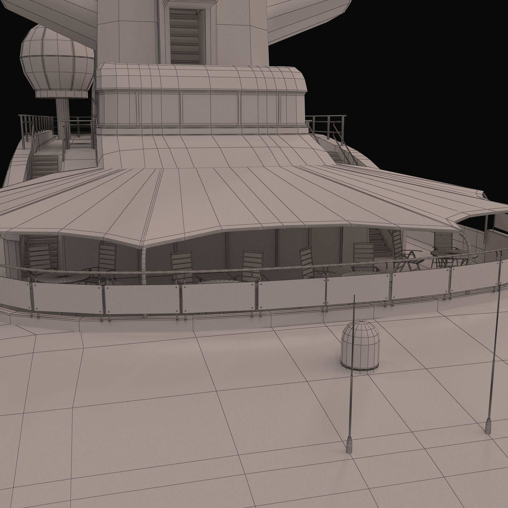 Octopus Yacht Low-poly 3D model_70