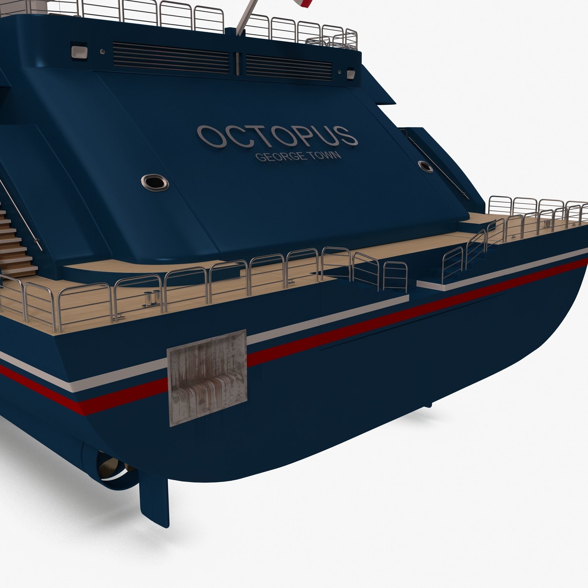 Octopus Yacht Low-poly 3D model_44