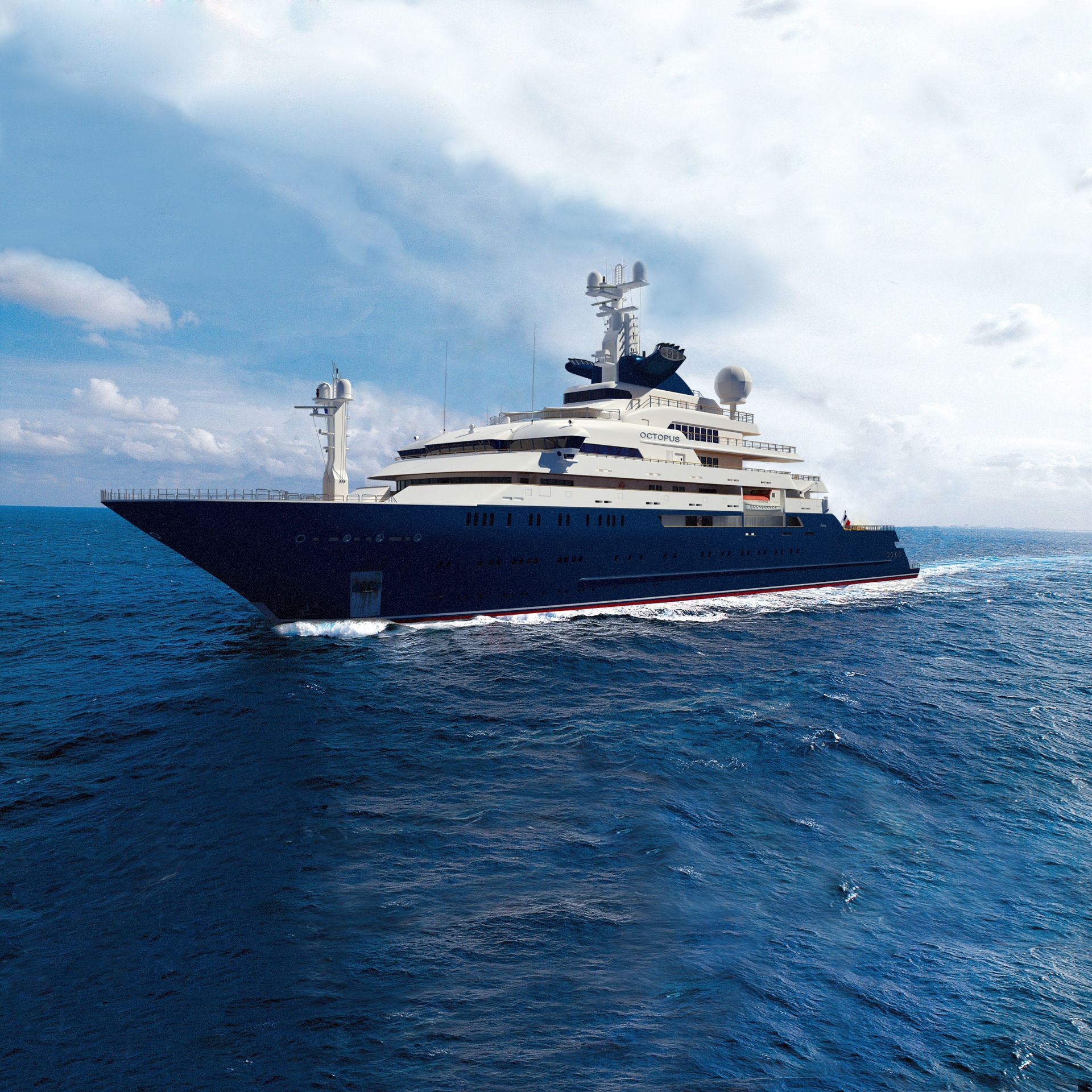 Octopus Yacht Low-poly 3D model_17