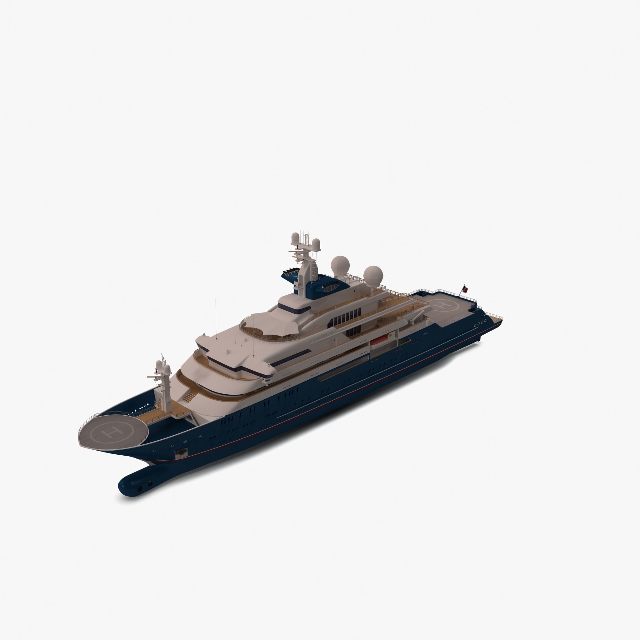 Octopus Yacht Low-poly 3D model_6