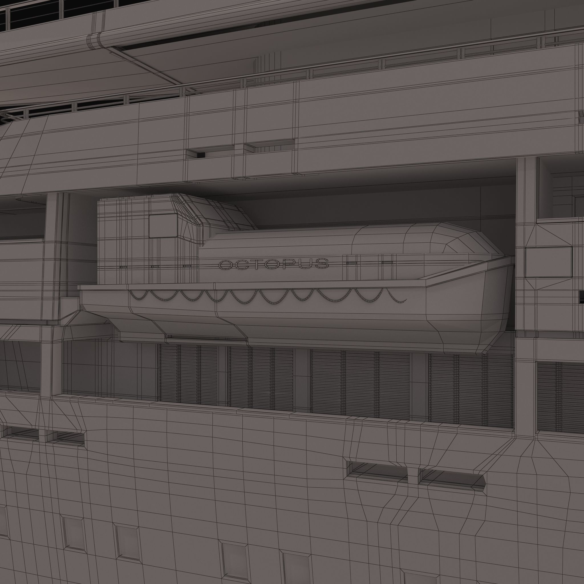 Octopus Yacht Low-poly 3D model_77