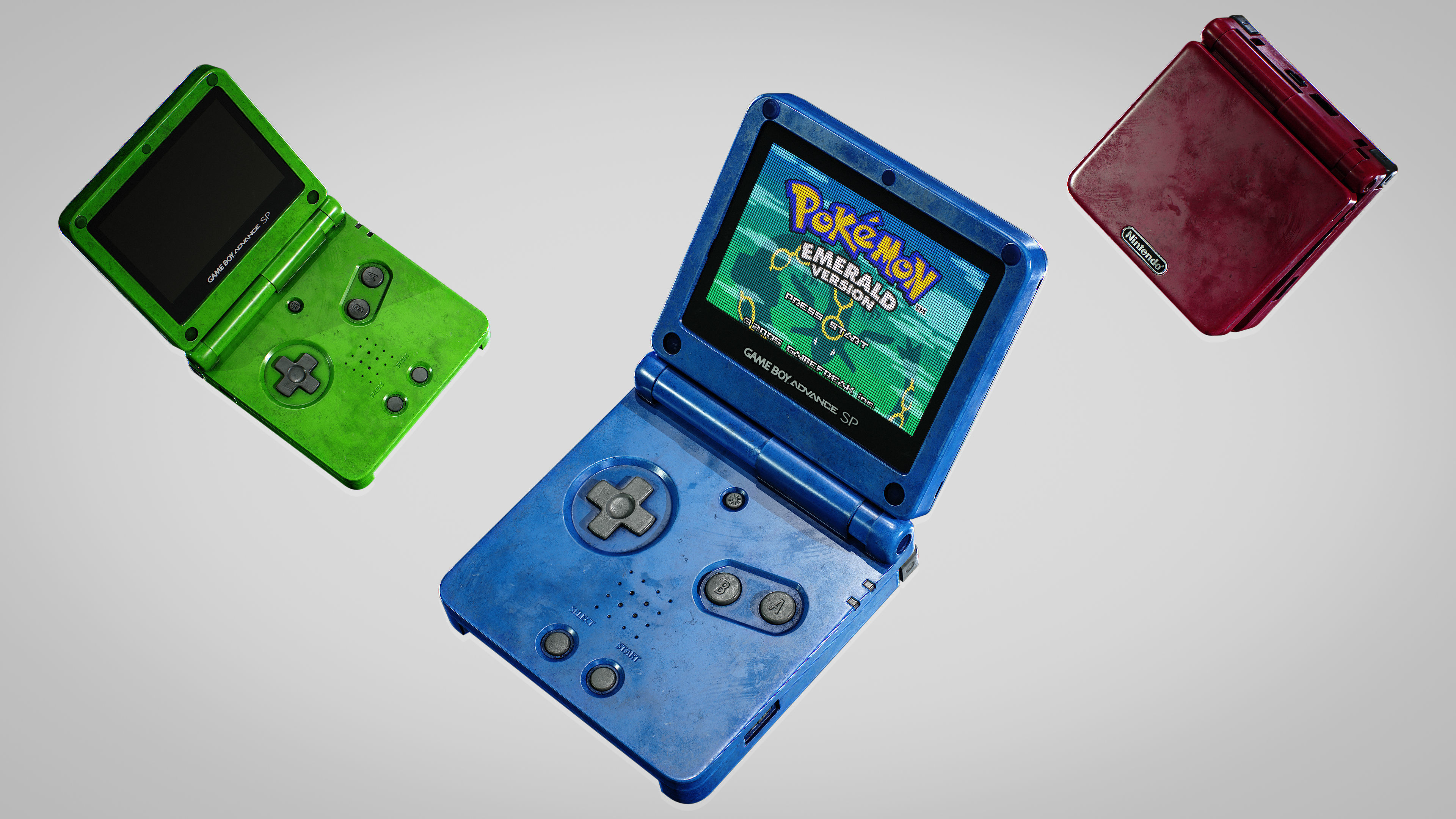 Gameboy Advance SP Bundle pack Low-poly 3D model_4