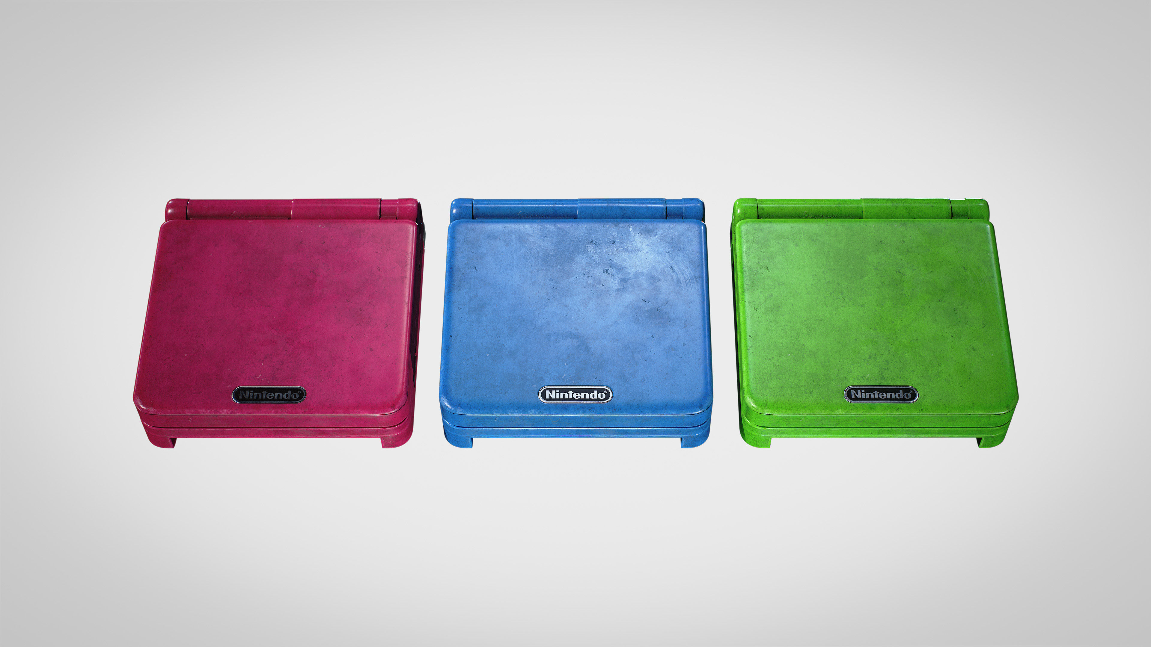 Gameboy Advance SP Bundle pack Low-poly 3D model_5