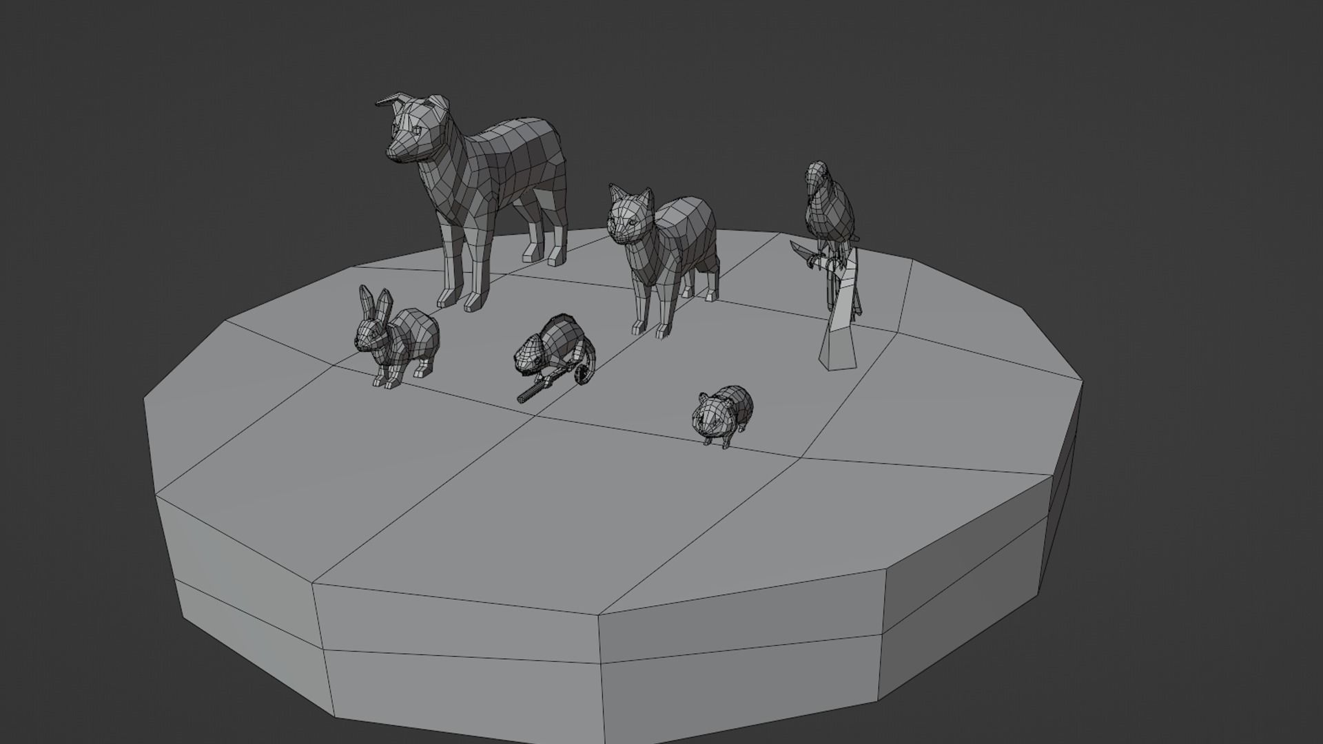 Stylized Pet animals pack Low-poly 3D model_12