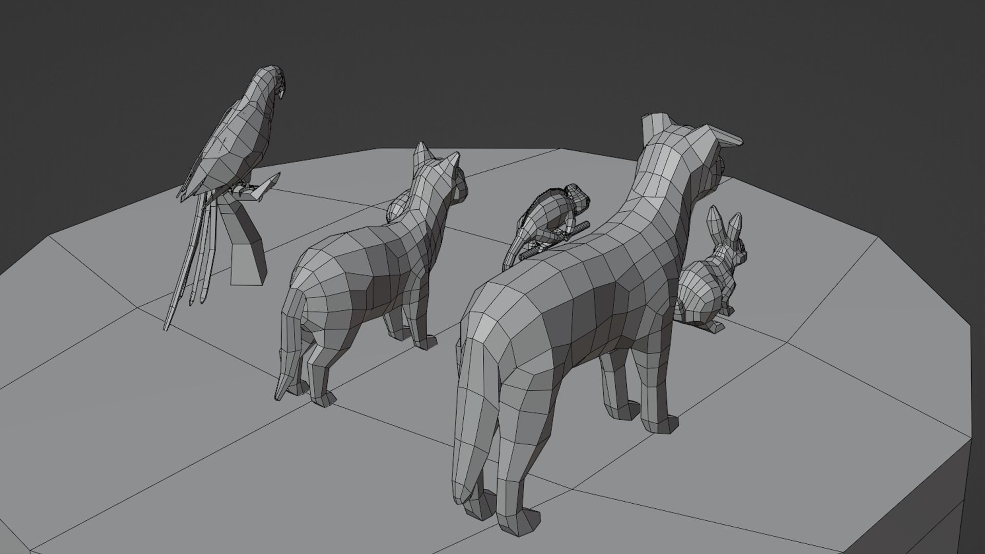 Stylized Pet animals pack Low-poly 3D model_15