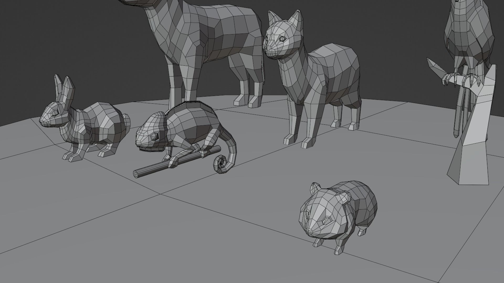 Stylized Pet animals pack Low-poly 3D model_13