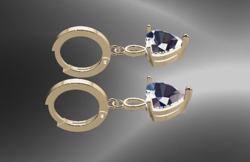 Heart Earring 3D print model_2