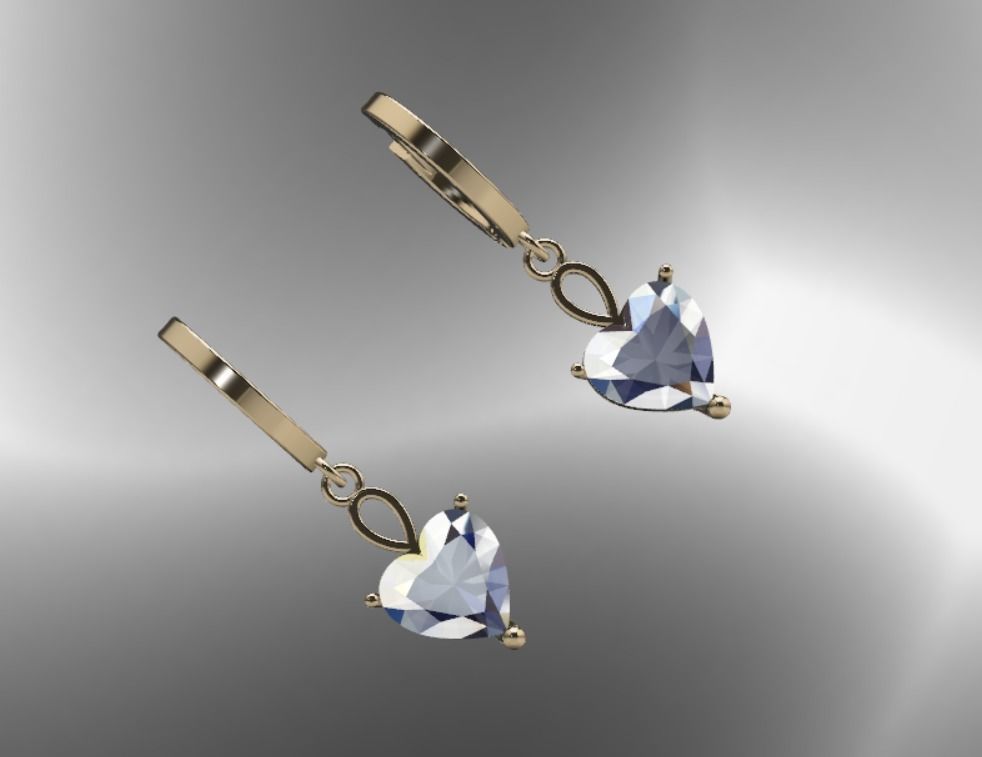 Heart Earring 3D print model_1