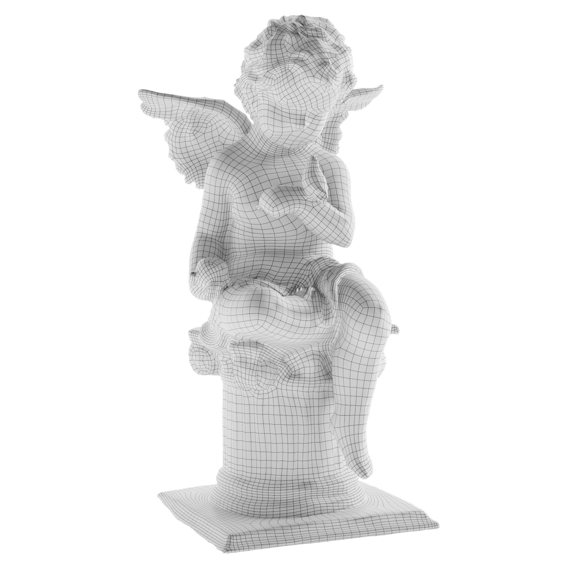 Baby Angel Sculpture 3D model_4