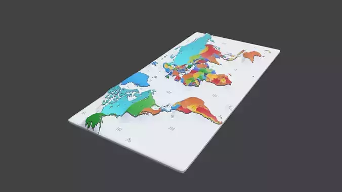World map 3D print model