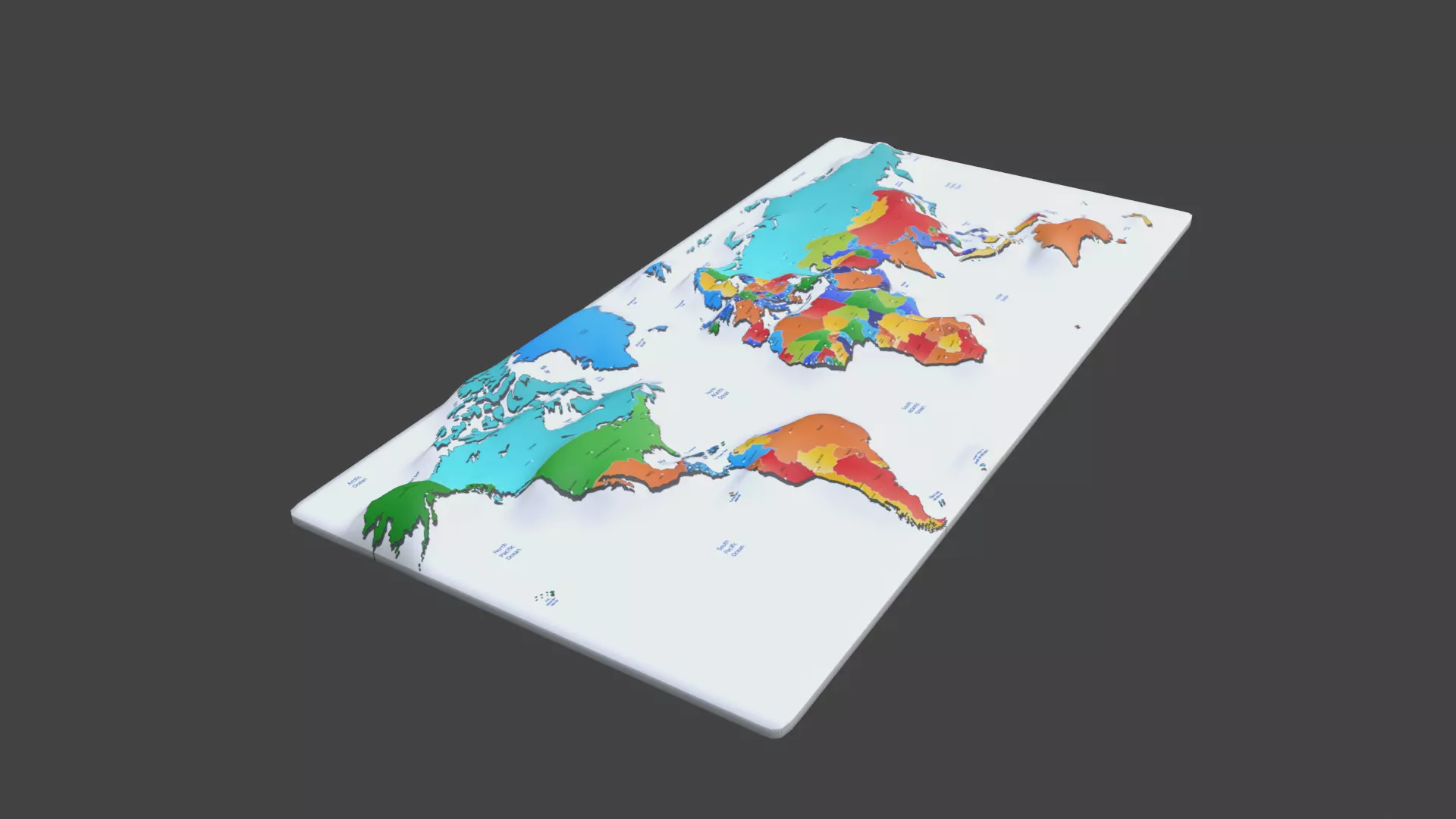 World map 3D print model_0