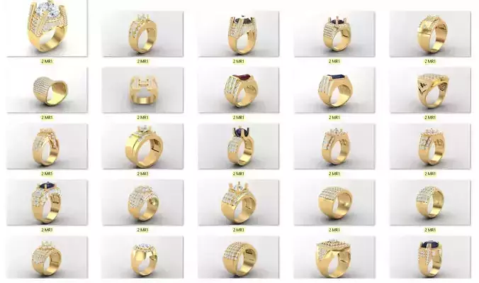 50 Model Men Ring Free Custome Ring Size  3D print model
