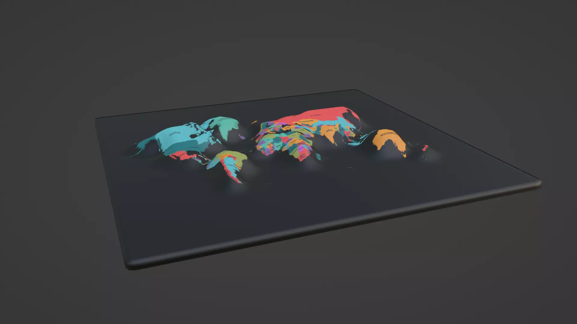 World Map 3D print model