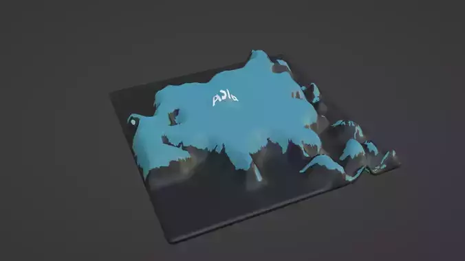 Asia Map 3D print model