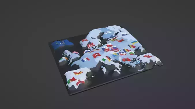 Europe Map 3D print model
