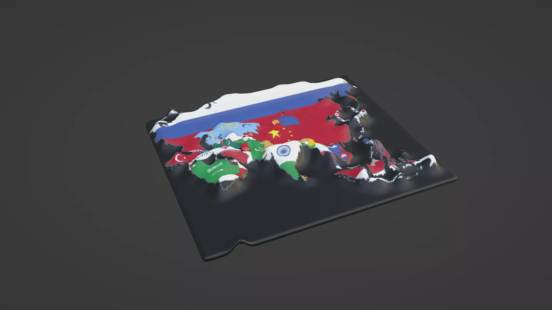 Asia Map 3D print model_0