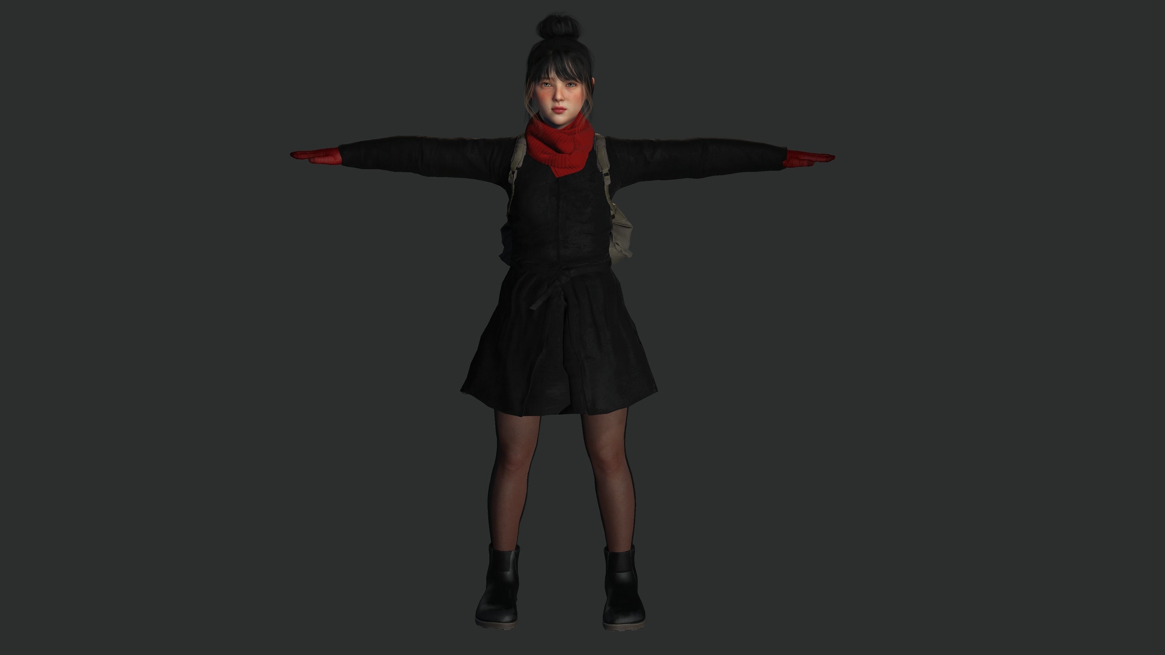 Yong Shin - AAA 3D REALISTIC CHARACTER ASIAN JAPANESE KOREAN KID Low-poly 3D model_10