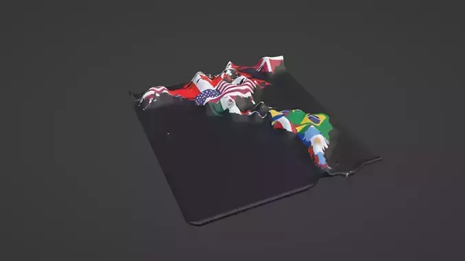 American continent Map 3D print model